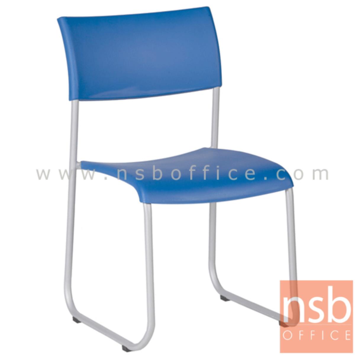 B05A058:เก้าอี้อเนกประสงค์เฟรมโพลี่ รุ่น B718  ขาเหล็กตัวยูพ่นสีเทา