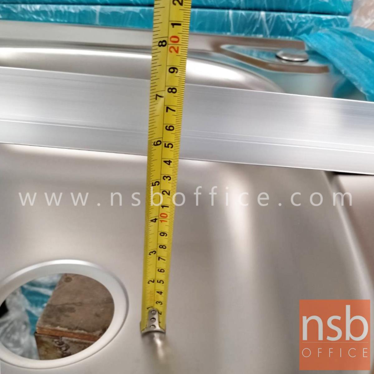 อ่างล้างจาน 2 หลุม รุ่น SN-WBC955-3 สเตนเลส มีที่คว่ำจาน พร้อมก๊อกน้ำ