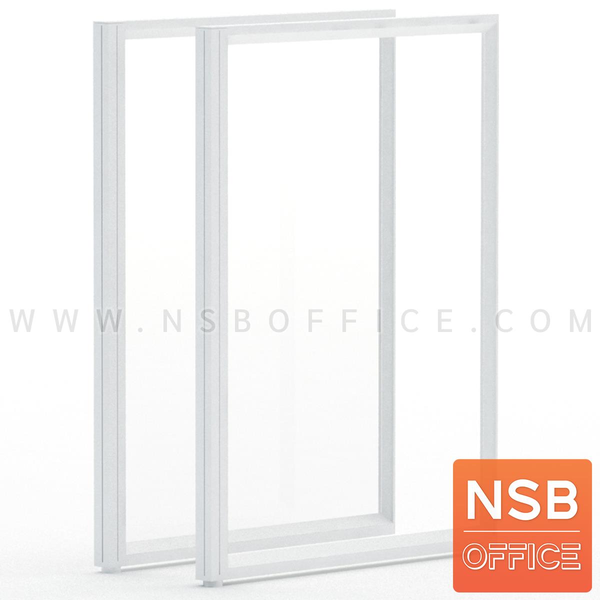 P01A067:พาร์ทิชั่นแบบกระจกใสล้วนทั้งแผง P-01 NSB สูง 120 ซม. พร้อมเสาเริ่ม มีกล่องร้อยสายไฟ