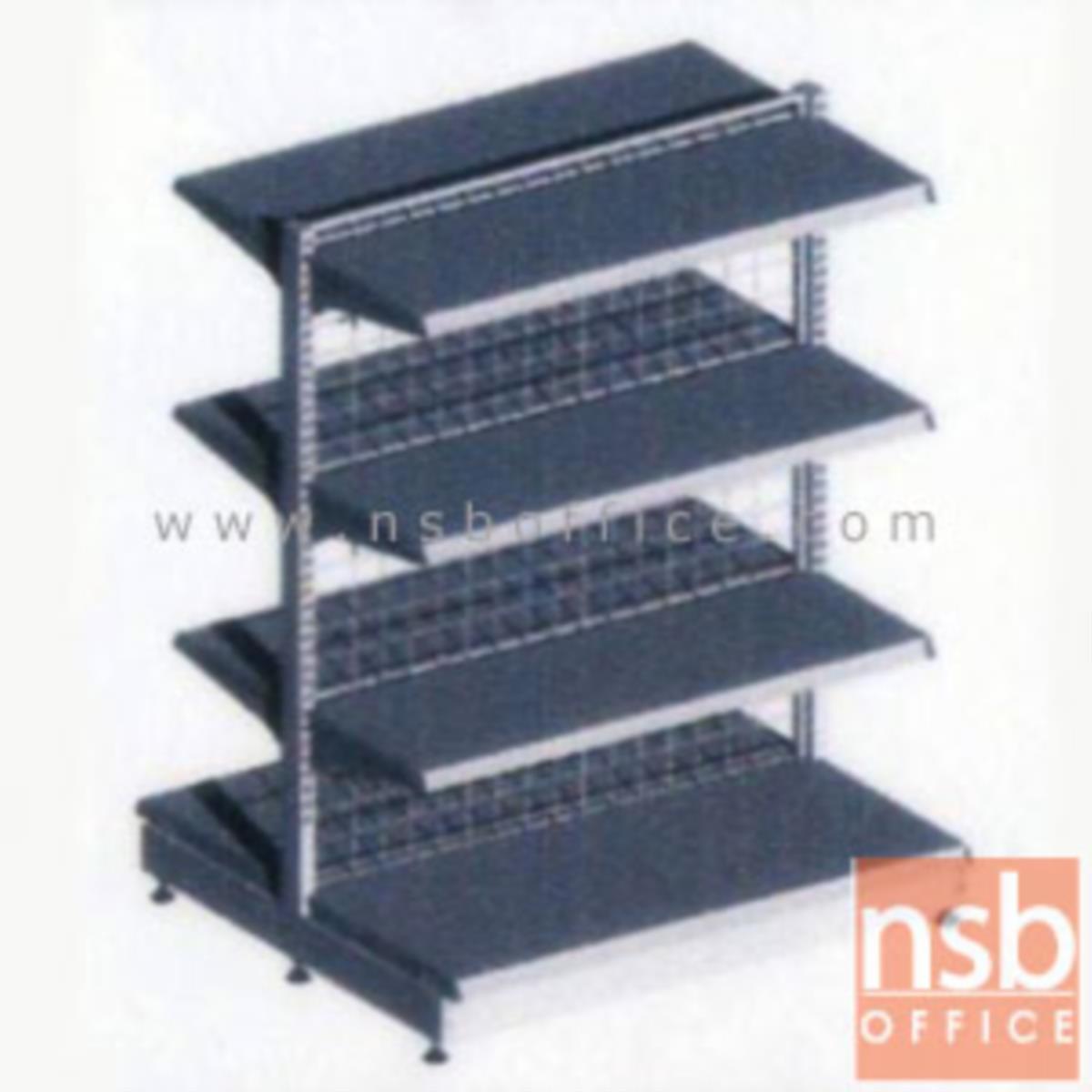 D06A011:ชั้นเหล็กซุปเปอร์มาร์เก็ต สูง 150 cm. หนา 0.7 mm. 2 หน้า 4+4 แผ่นชั้น  รุ่น CK-F5 แบบตัวตั้งและแบบตัวต่อ 
