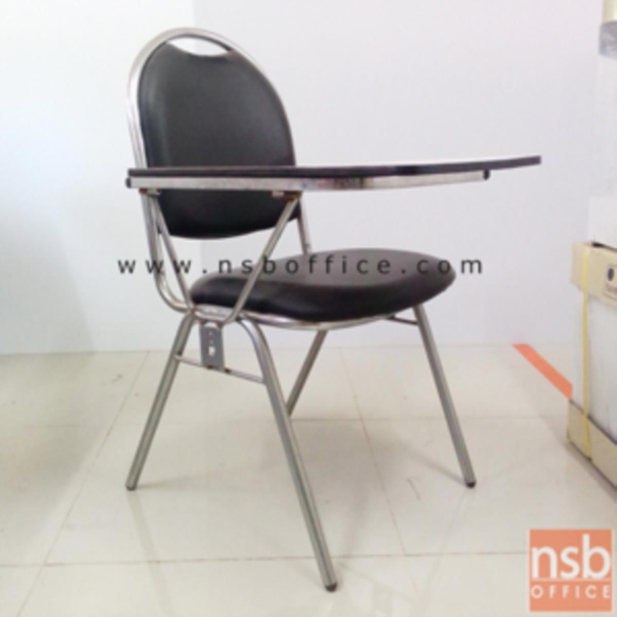 B07A001:เก้าอี้เลคเชอร์หุ้มหนังเทียม (PVC) รุ่น CL-100 ขาเหล็กชุบโครเมี่ยมและขาเหล็กพ่นดำ