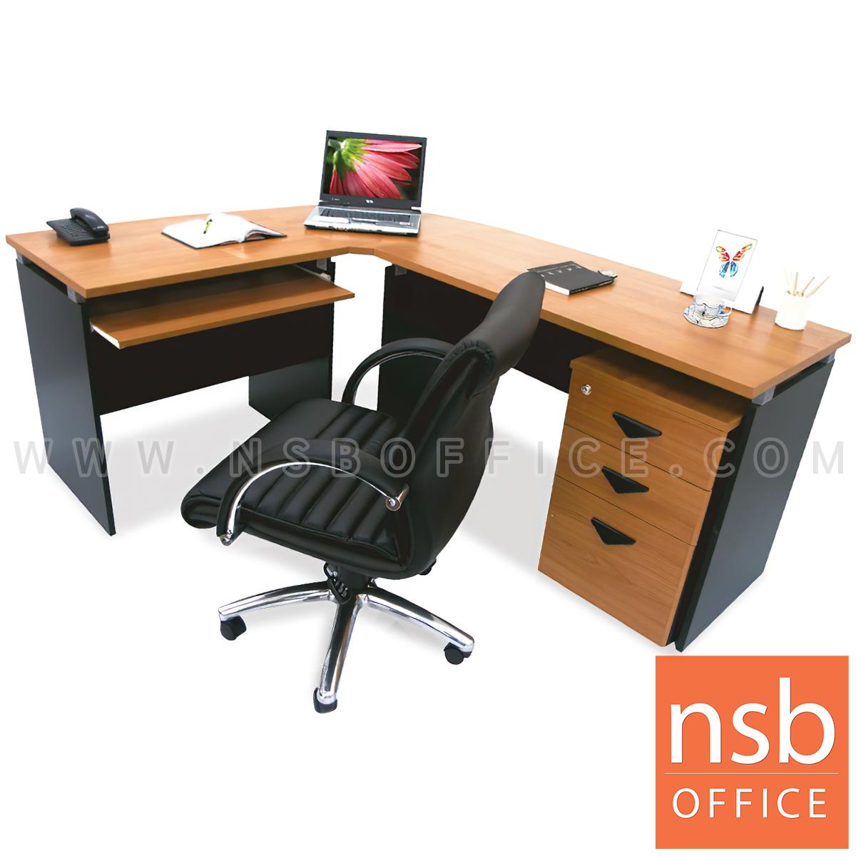 A13A011:โต๊ะผู้บริหารตัวแอล  รุ่น NOCI  ขนาด 180W1*140W2 cm. เมลามีน