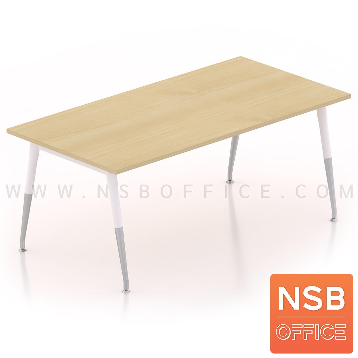 A05A076:โต๊ะประชุมทรงสี่เหลี่ยม  ขนาด 150W, 180W, 200W, 240W cm.  ขาเหล็กปลายเรียว 