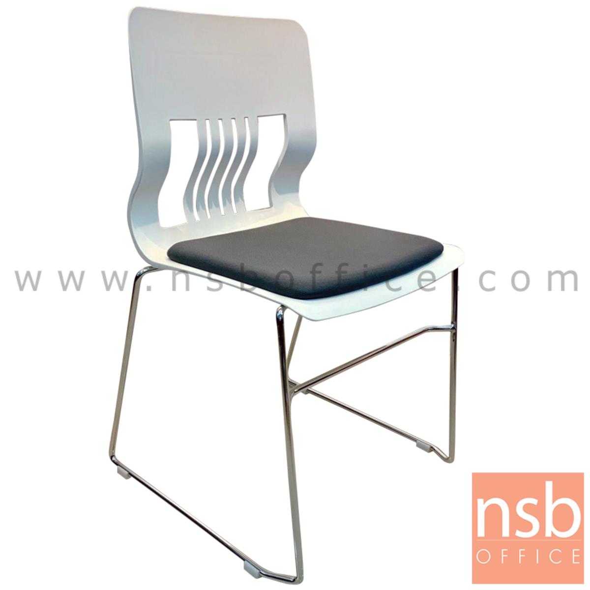 B05A171:เก้าอี้อเนกประสงค์เฟรมโพลี่ รุ่น Wyndham (วินดัม)  ขาเหล็กเพลาตัน ชุบโครเมี่ยม