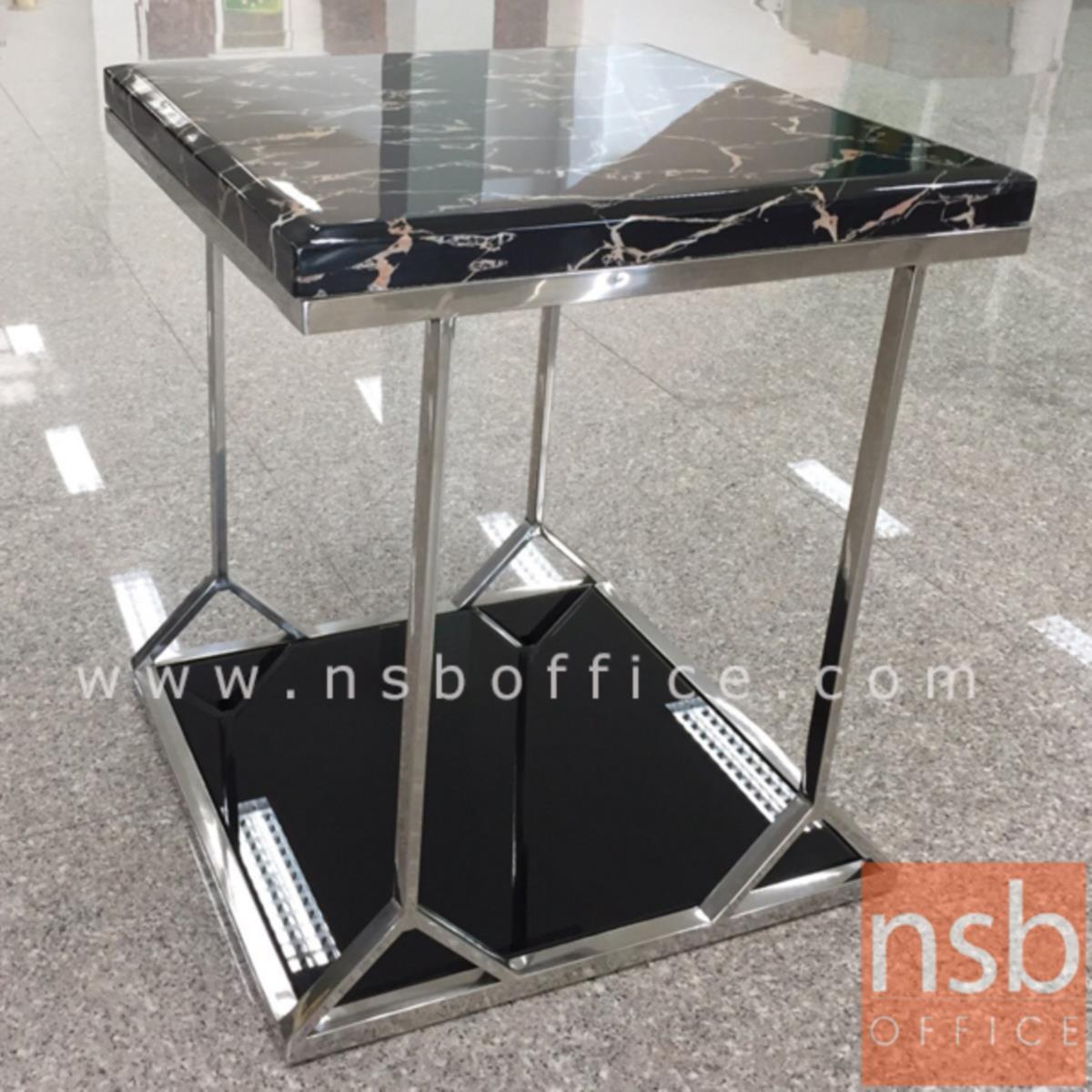 B13A236:โต๊ะกลางหินอ่อน รุ่น Buble ขนาด 45W cm. โครงเหล็กฐานหินอ่อนสีดำ