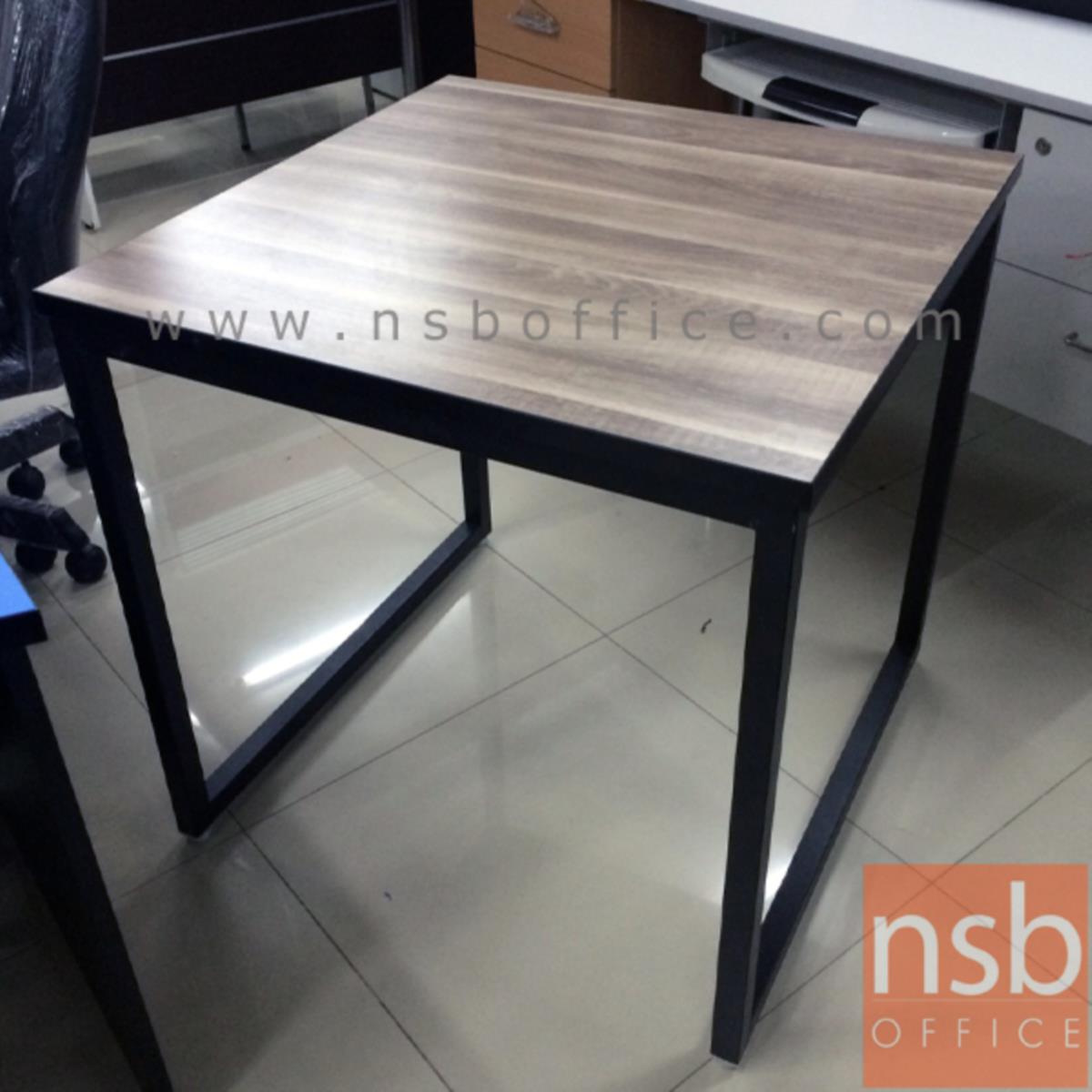 A07A062:โต๊ะไม้เมลามีน  ขนาด 75W cm.  ขาเหล็กกล่องพ่นสีดำ