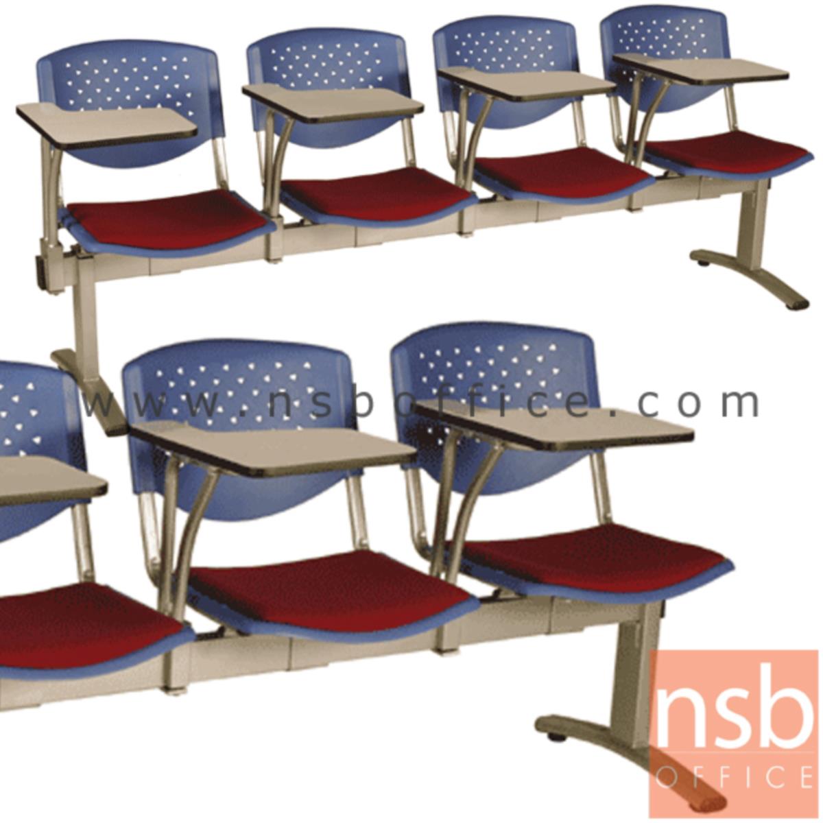 B17A017:เก้าอี้เลคเชอร์แถวเฟรมโพลี่หุ้มเบาะ รุ่น D836 2 ,3 และ 4 ที่นั่ง ขาเหล็กพ่นสีเทา