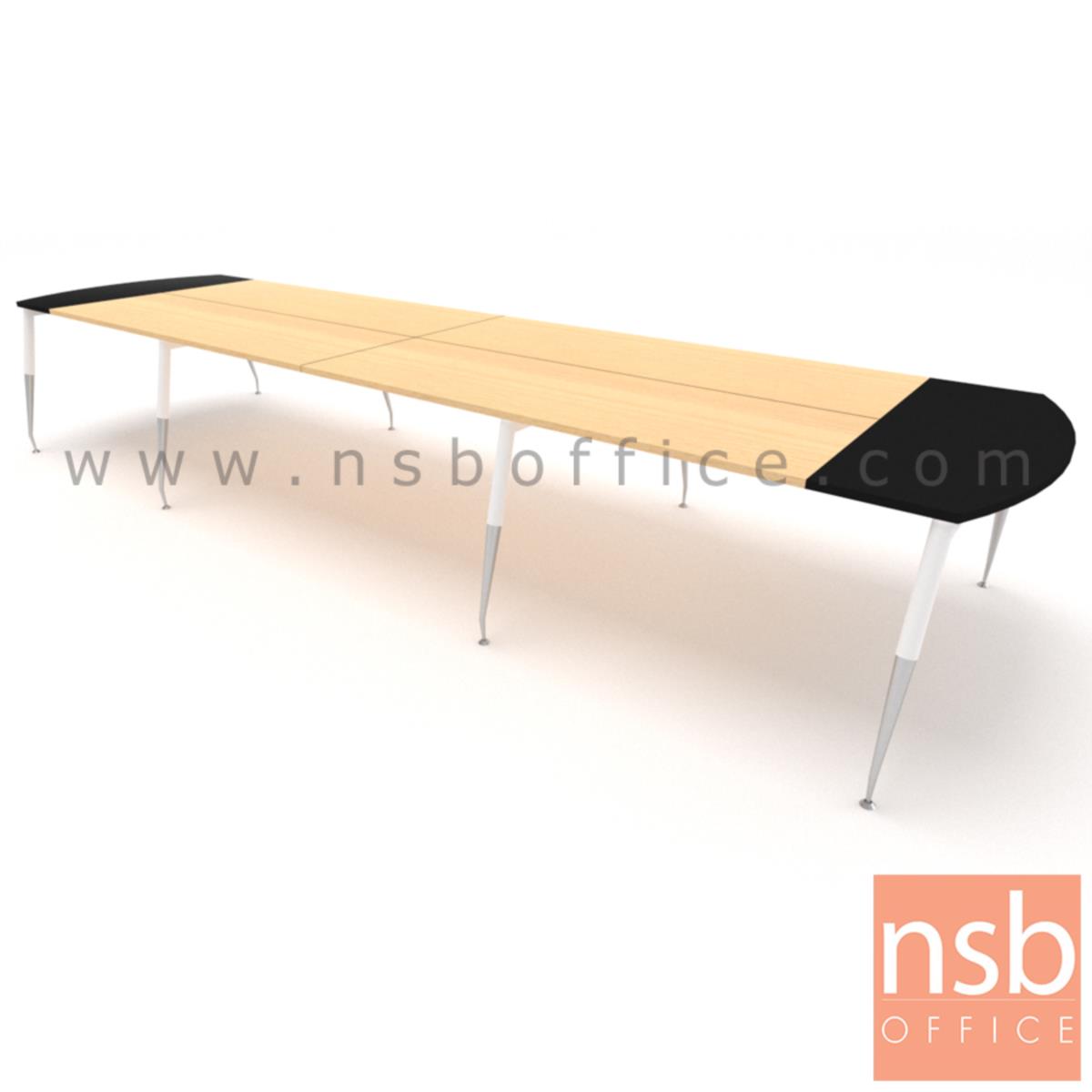 โต๊ะประชุมหัวโค้ง ขาปลายเรียว ลึก 150 cm.  