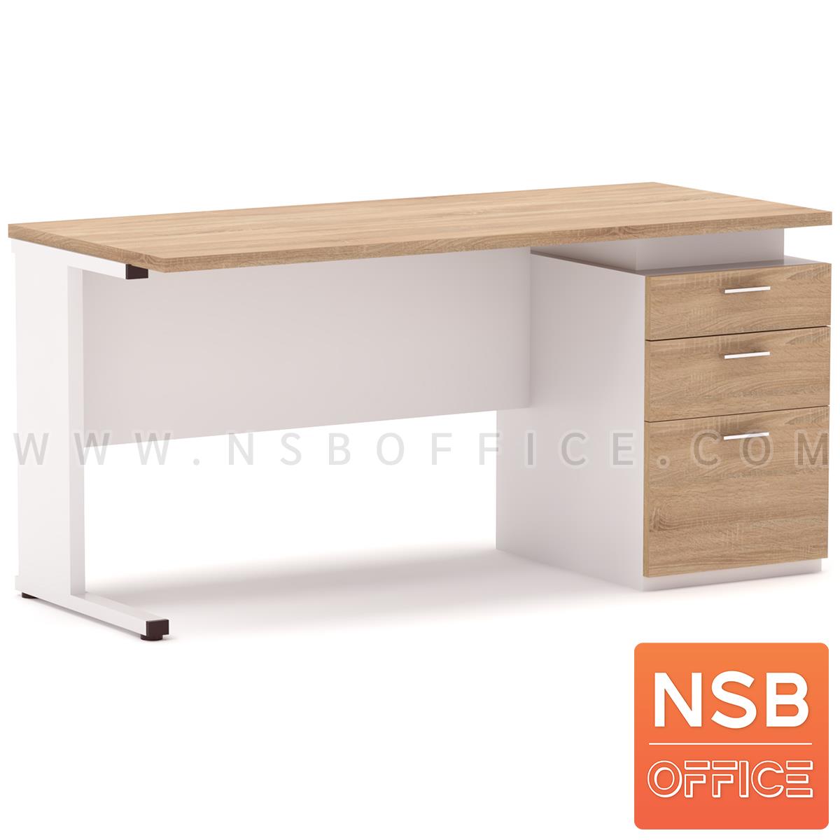 A10A097:โต๊ะทำงาน 3 ลิ้นชัก รุ่น Bari (บารี) ขนาด 120W, 150W cm. ขาเหล็ก