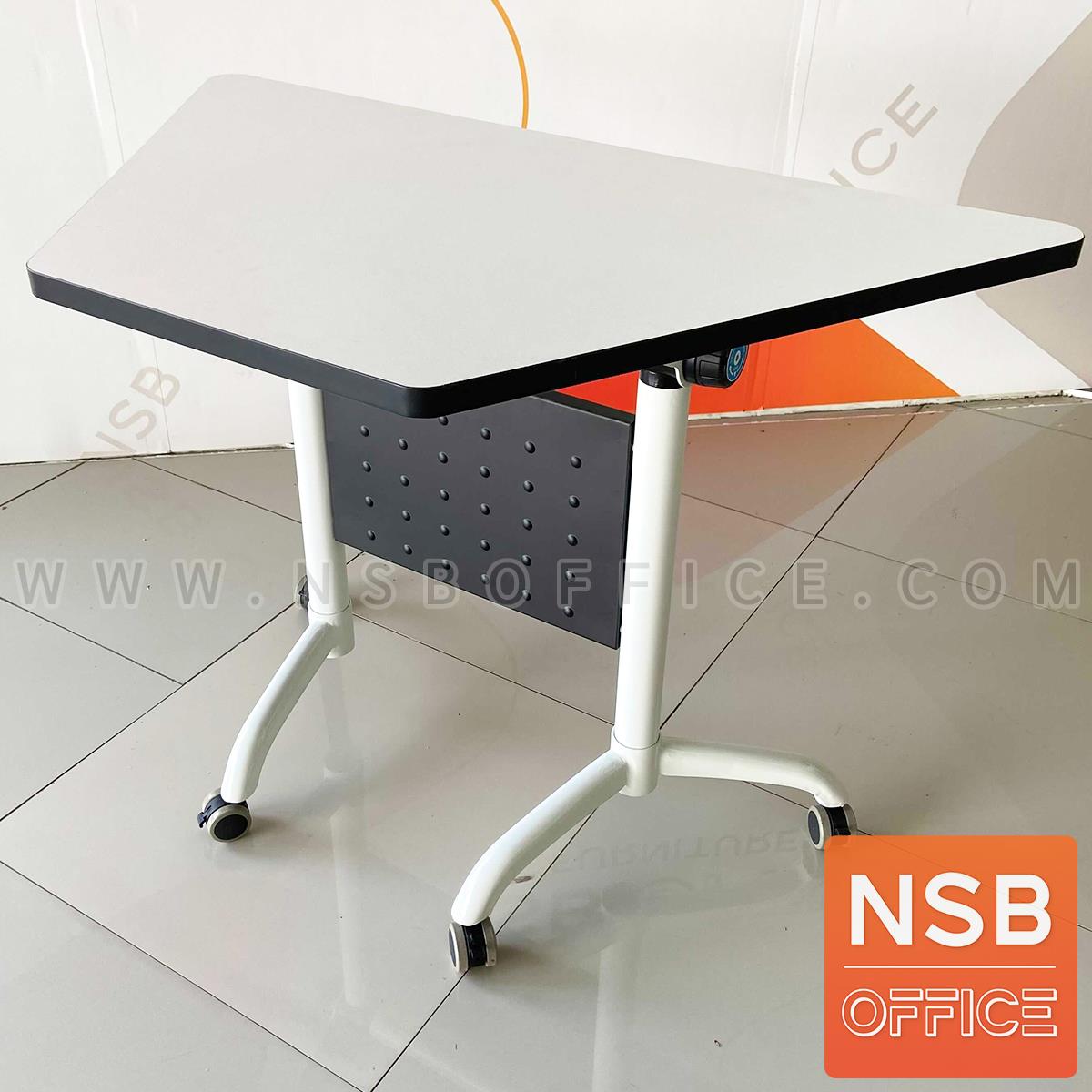 B30A064:โต๊ะพับล้อเลื่อน รุ่น Whitechic (ไวท์ชิค)  ขาเหล็กพ่นสี
