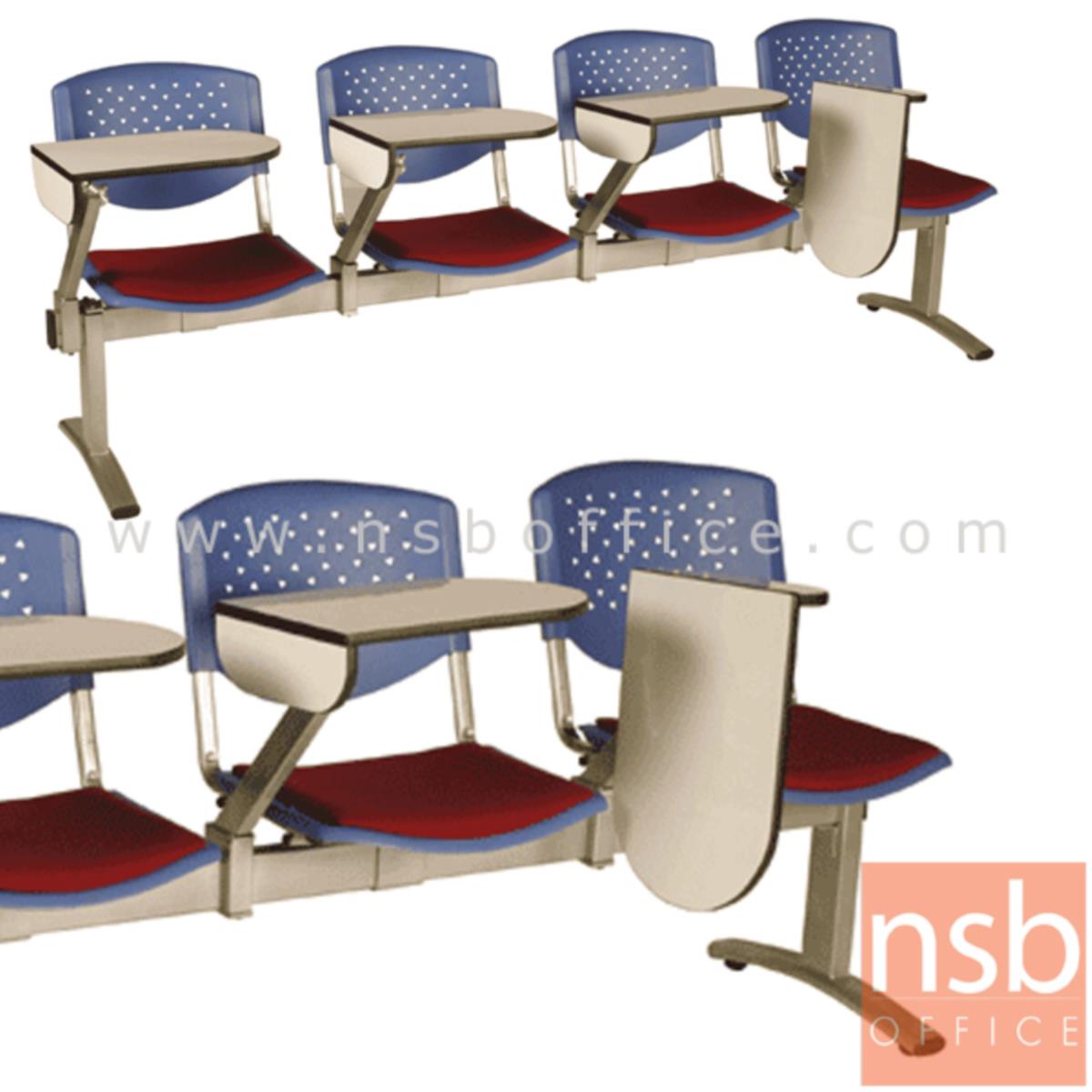B17A018:เก้าอี้เลคเชอร์แถวเฟรมโพลี่หุ้มเบาะ รุ่น D936 2 ,3 และ 4 ที่นั่ง ขาเหล็กพ่นสีเทา
