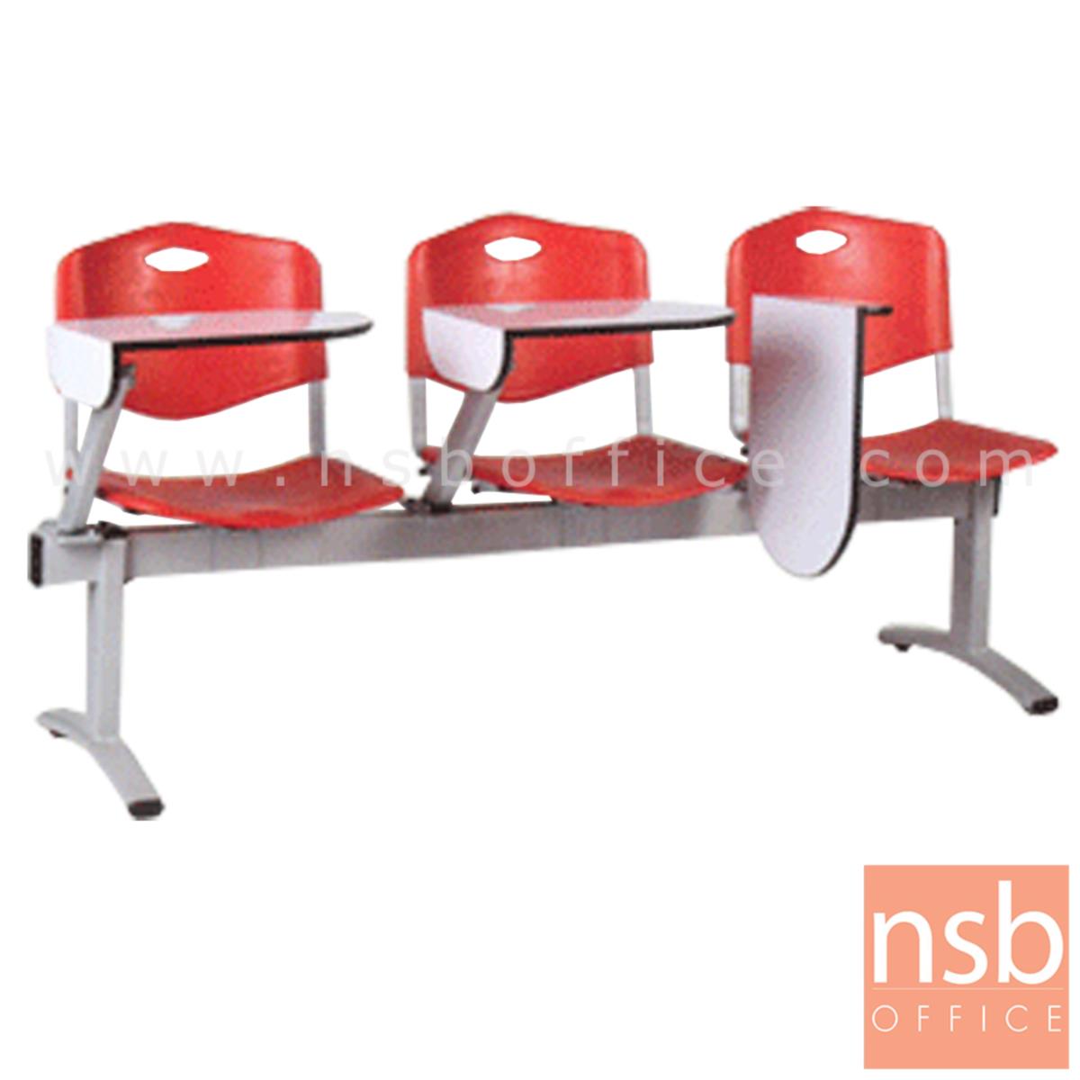 B17A033:เก้าอี้เลคเชอร์แถวเฟรมโพลี่  รุ่น B018 2 , 3 และ 4 ที่นั่ง ขาเหล็กพ่นเทา