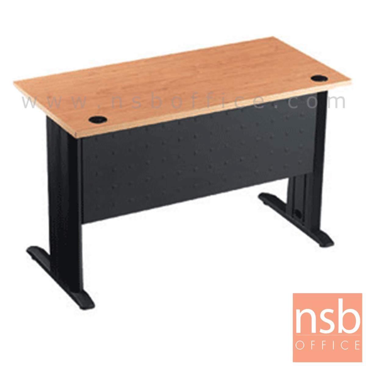 โต๊ะทำงาน ขนาด 120W*75H cm. บังโป้เหล็ก รุ่น S-DK-0021  ขาเหล็กตัวแอลสีดำ