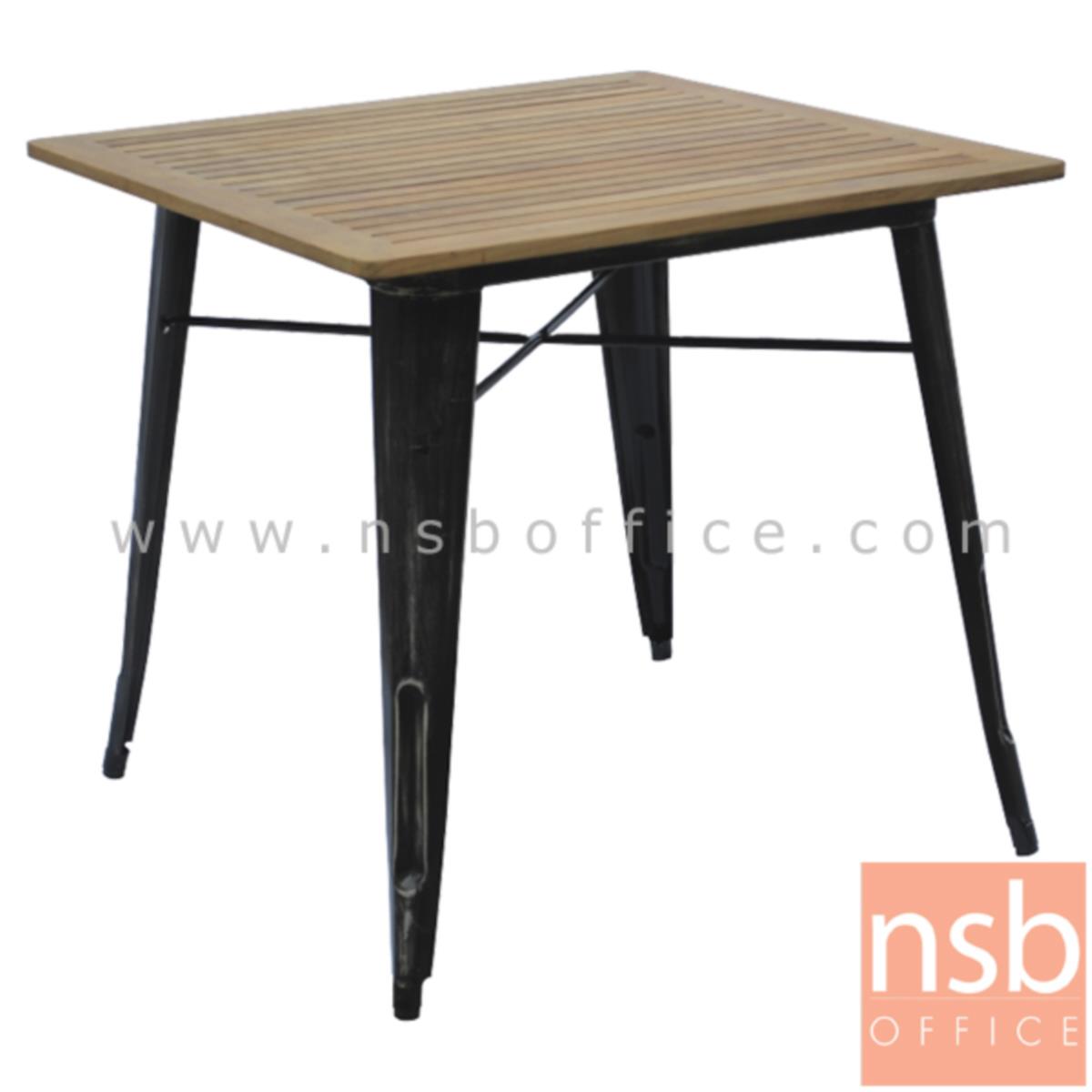 A14A038:โต๊ะไม้โมเดิร์น รุ่น PP94091  ขนาด 80W cm.  ขาเหล็กชุบโครเมี่ยม