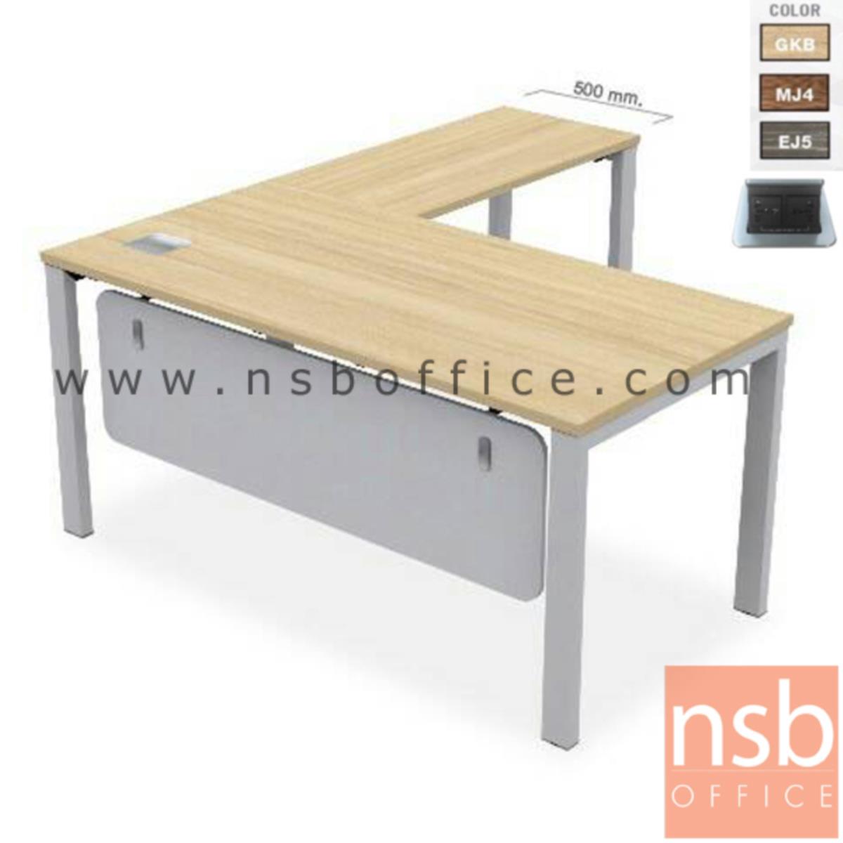 A16A066:โต๊ะทำงานตัวแอล   ขนาด 160W cm. พร้อมป็อบอัพ ขาเหล็ก