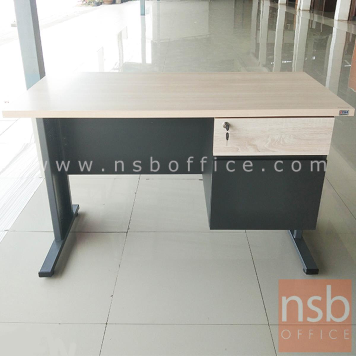 A10A066:โต๊ะทำงาน 2 ลิ้นชัก  รุ่น Symbiote (ซิมไบโอต) ขนาด 120W cm. ขาเหล็ก  