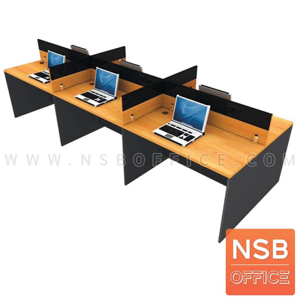 A02A022:โต๊ะทำงานกลุ่ม 6 ที่ันั่ง รุ่น Multi (มัลติ) ขนาด 364W*120D cm. พร้อมมินิสกรีน