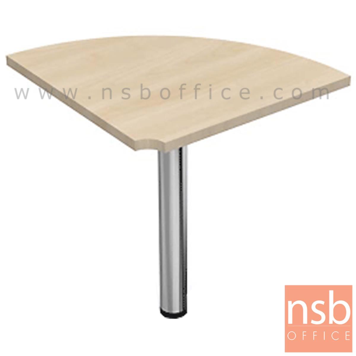 A05A060:โต๊ะเข้ามุมทรงโค้ง  ขนาด R60 cm.   เมลามีน ขากลมโครเมี่ยม
