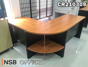 โต๊ะทำงานตัวแอลไม้เมลามีน ❘ Melamine L-shaped desk 
