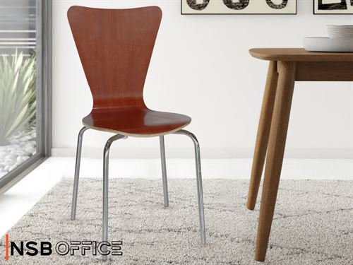 เก้าอี้เอนกประสงค์ 2 เก้าอี้ศูนย์อาหาร หน้าเบาะและไม้ โครงขาเหล็ก สามารถซ้อนเก็บได้