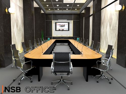 โต๊ะประชุม ขาไม้และขาเหล็กโปร่ง (รับออกแบบตามขนาดห้อง) Conference tables